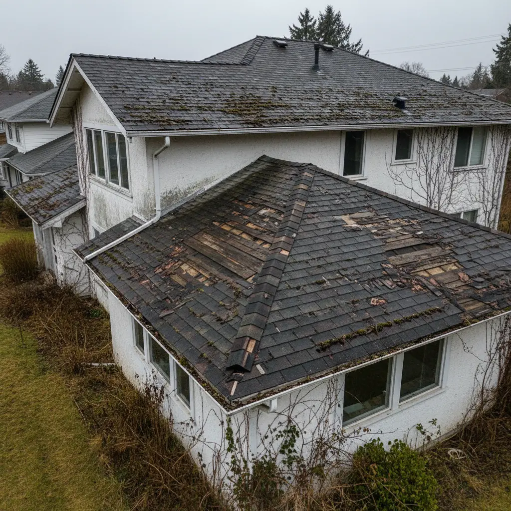 Old damaged roof